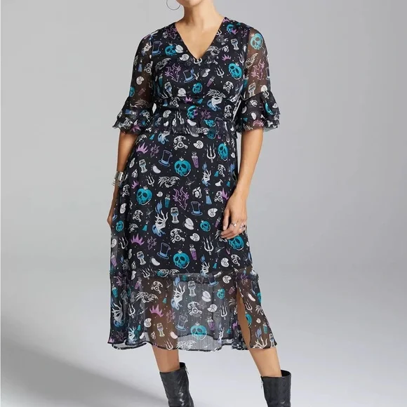 Disney‎ Villains Icons Allover Print Dress - BoxLunch Exclusive - Picture 3 of 4